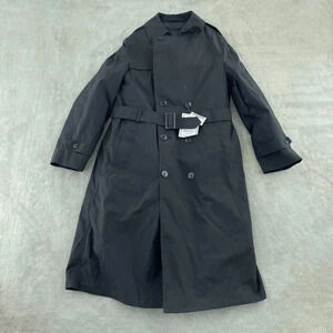 Garrison Collection Trench Coat Jacket Mens 40L Black NWT c131